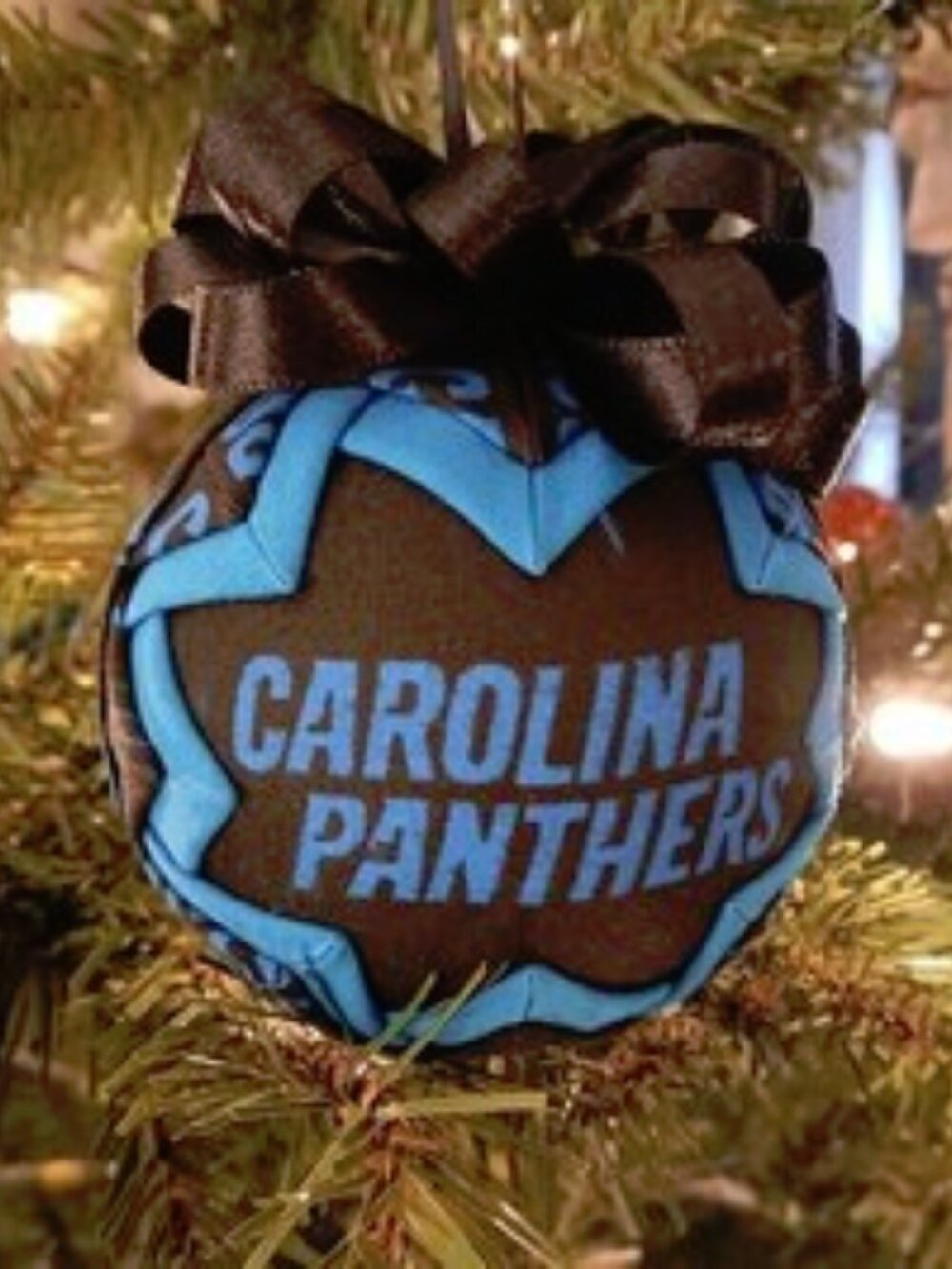 Carolina Panthers Themed Handcrafted Fabric Ornament